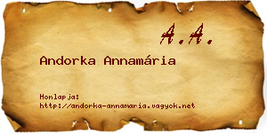 Andorka Annamária névjegykártya